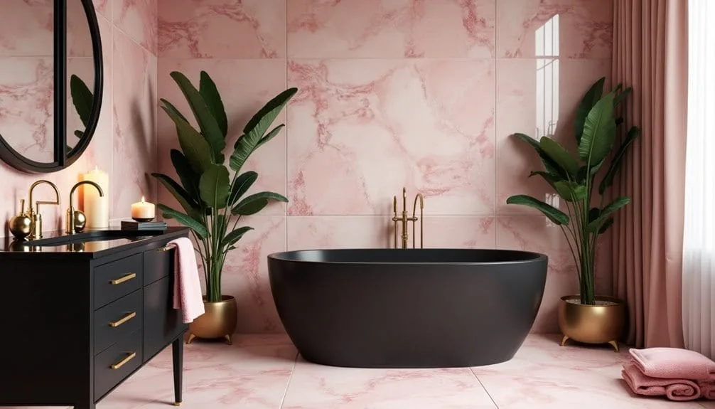 stylish pink and black